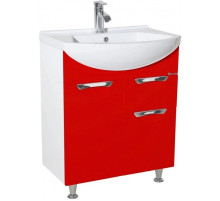 Тумба с раковиной красный глянец/белый глянец 65 см Bellezza Альфа 4638810090032 + 4640021622155