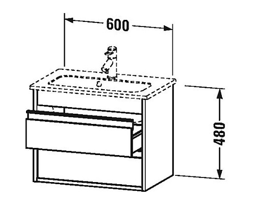 Заказать Тумба базальт матовый 60 см Duravit Ketho KT645204343 в магазине сантехники Santeh-Crystal.ru