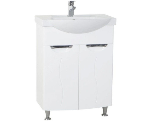 Заказать Тумба с раковиной белый глянец 65,5 см Bellezza Глория 4639510000017 + 4640021060940 в магазине сантехники Santeh-Crystal.ru