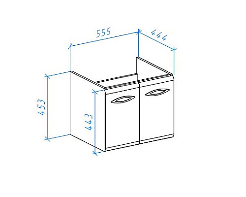 Приобрести Тумба с раковиной белый глянец 60 см Bellezza Джела 4639809540019 + 4620000148562 в магазине сантехники Santeh-Crystal.ru