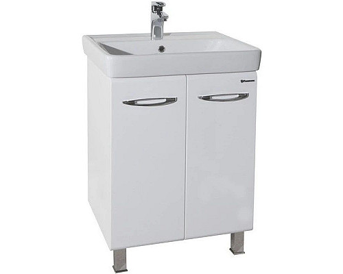 Купить Тумба с раковиной белый глянец 60 см Bellezza Джела 4639809240018 + 4620000148562 в магазине сантехники Santeh-Crystal.ru