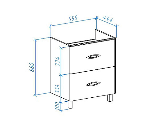 Заказать Тумба с раковиной белый глянец 60 см Bellezza Джела 4639809110014 + 4620000148562 в магазине сантехники Santeh-Crystal.ru