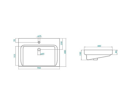 Заказать Тумба с раковиной белый глянец 70 см Bellezza Джела 4639811670018 + 4620000148555 в магазине сантехники Santeh-Crystal.ru