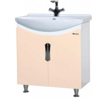 Тумба с раковиной бежевый глянец/белый глянец 65 см Bellezza Лагуна 4632110240074 + 4620000149897