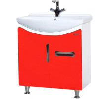 Тумба с раковиной красный глянец/белый глянец 65 см Bellezza Лагуна 4632110090037 + 4620000149897