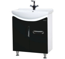 Тумба с раковиной черный глянец/белый глянец 65 см Bellezza Лагуна 4632110090044 + 4620000149897