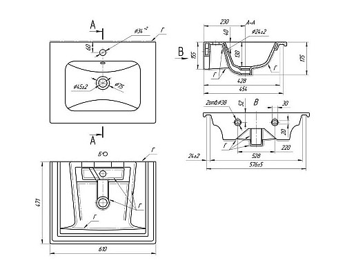 Купить Тумба с раковиной капучино 61 см Bellezza Луиджи 4639209270455 + 4660018640344 в магазине сантехники Santeh-Crystal.ru