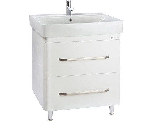 Купить Тумба с раковиной белый глянец 60,5 см Bellezza Олимпия 4639309110019 + 4640021061152 в магазине сантехники Santeh-Crystal.ru