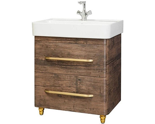 Заказать Тумба с раковиной орех 60,5 см Bellezza Олимпия 4639309110439 + 4640021061152 в магазине сантехники Santeh-Crystal.ru