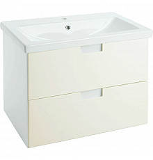Тумба с раковиной бежевый глянец/белый глянец 60 см Bellezza Пегас 4630409270078 + 4690311045409