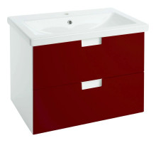 Тумба с раковиной красный глянец/белый глянец 60 см Bellezza Пегас 4630409270030 + 4690311045409