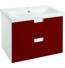 Тумба с раковиной красный глянец/белый глянец 60 см Bellezza Пегас 4630409270030 + 4690311045409
