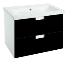 Тумба с раковиной черный глянец/белый глянец 60 см Bellezza Пегас 4630409270047 + 4690311045409