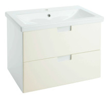 Тумба с раковиной бежевый глянец/белый глянец 70 см Bellezza Пегас 4630411270073 + 4690311050410