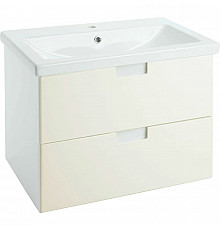 Тумба с раковиной бежевый глянец/белый глянец 70 см Bellezza Пегас 4630411270073 + 4690311050410