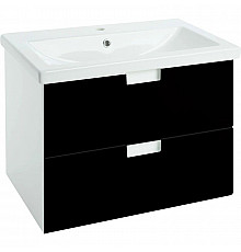 Тумба с раковиной черный глянец/белый глянец 70 см Bellezza Пегас 4630411270042 + 4690311050410