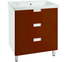 Тумба с раковиной красный глянец/белый глянец 70 см Bellezza Пегас 4630411140031 + 4690311050410