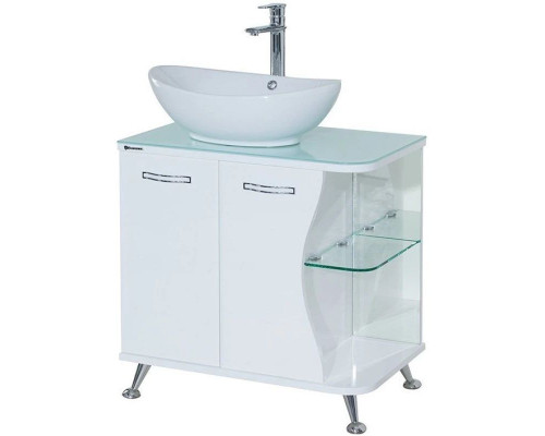 Приобрести Тумба с раковиной белый глянец 71 см Bellezza Рио 4633611242017 + 4620008193823 в магазине сантехники Santeh-Crystal.ru