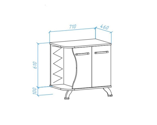 Приобрести Тумба с раковиной белый глянец 71 см Bellezza Рио 4633611242017 + 4620008193823 в магазине сантехники Santeh-Crystal.ru