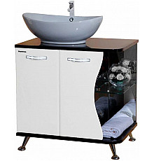 Тумба с раковиной белый глянец/черный глянец 71 см Bellezza Рио 4633611242260 + 4620008193823