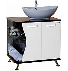 Тумба с раковиной белый глянец/черный глянец 71 см Bellezza Рио 4633611241263 + 4620008193823