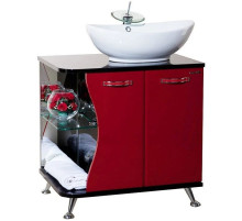 Тумба с раковиной красный глянец/черный глянец 71 см Bellezza Рио 4633611241218 + 4620008193823