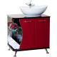 Купить Тумба с раковиной красный глянец/черный глянец 71 см Bellezza Рио 4633611241218 + 4620008193823 в магазине сантехники Santeh-Crystal.ru