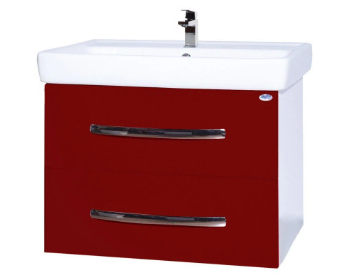Купить Тумба с раковиной красный глянец/белый глянец 60 см Bellezza Рокко 4635309670034 + 4620000148562 в магазине сантехники Santeh-Crystal.ru