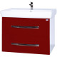 Купить Тумба с раковиной красный глянец/белый глянец 60 см Bellezza Рокко 4635309670034 + 4620000148562 в магазине сантехники Santeh-Crystal.ru