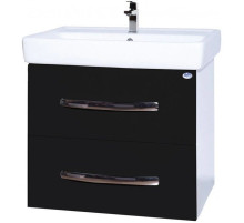 Тумба с раковиной черный глянец/белый глянец 60 см Bellezza Рокко 4635309670041 + 4620000148562