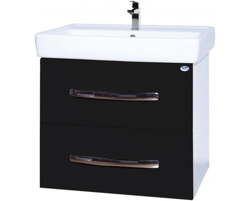 Купить Тумба с раковиной черный глянец/белый глянец 60 см Bellezza Рокко 4635309670041 + 4620000148562 в магазине сантехники Santeh-Crystal.ru
