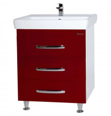 Тумба с раковиной красный глянец/белый глянец 60 см Bellezza Рокко 4635309660035 + 4620000148562