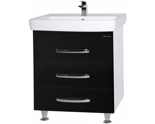 Заказать Тумба с раковиной черный глянец/белый глянец 60 см Bellezza Рокко 4635309660042 + 4620000148562 в магазине сантехники Santeh-Crystal.ru