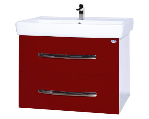 Купить Тумба с раковиной красный глянец/белый глянец 70 см Bellezza Рокко 4635311670039 + 4620000148555 в магазине сантехники Santeh-Crystal.ru