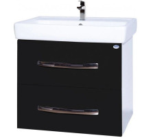 Тумба с раковиной черный глянец/белый глянец 70 см Bellezza Рокко 4635311670046 + 4620000148555