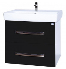 Тумба с раковиной черный глянец/белый глянец 70 см Bellezza Рокко 4635311670046 + 4620000148555