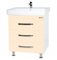 Тумба с раковиной бежевый глянец/белый глянец 70 см Bellezza Рокко 4635311660078 + 4620000148555