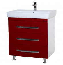 Тумба с раковиной красный глянец/белый глянец 70 см Bellezza Рокко 4635311660030 + 4620000148555