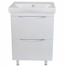 Тумба с раковиной белый глянец 60,5 см Bellezza Санриса 4630109660018 + 4690311076861