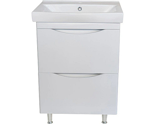 Приобрести Тумба с раковиной белый глянец 60,5 см Bellezza Санриса 4630109660018 + 4690311076861 в магазине сантехники Santeh-Crystal.ru