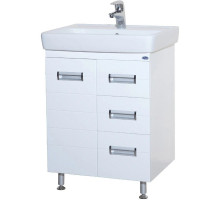 Тумба с раковиной белый глянец 60 см 2 ящика Bellezza Сиена 4633909670010 + 4620000148562