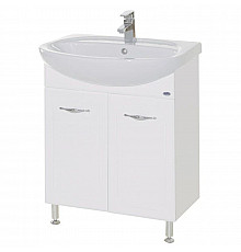 Тумба с раковиной белый глянец 66,5 см Bellezza Стелла 4636010000011 + 4620000141426