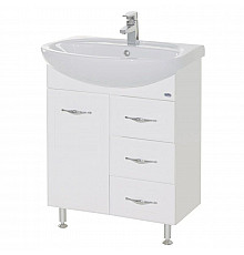 Тумба с раковиной белый глянец 66,5 см Bellezza Стелла 4636010140014 + 4620000141426