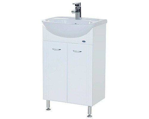 Купить Тумба с раковиной белый глянец 55,6 см Bellezza Уют 4635008240019 + 4620008192765 в магазине сантехники Santeh-Crystal.ru