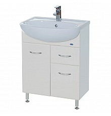 Тумба с раковиной белый глянец 61,5 см 1 ящик Bellezza Уют 4635009110014 + 4620008192772