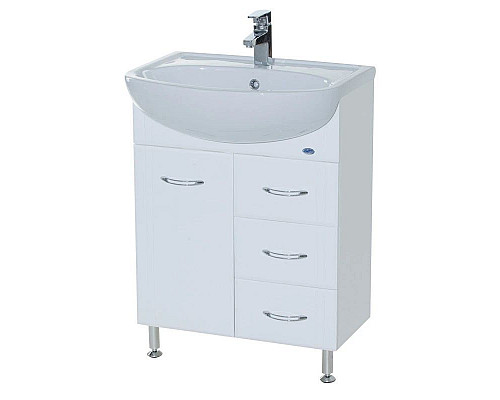 Заказать Тумба с раковиной белый глянец 61,5 см Bellezza Уют 4635009140011 + 4620008192772 в магазине сантехники Santeh-Crystal.ru