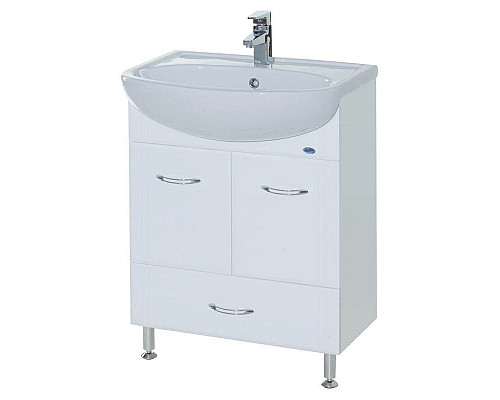 Приобрести Тумба с раковиной белый глянец 61,5 см Bellezza Уют 4635009070011 + 4620008192772 в магазине сантехники Santeh-Crystal.ru