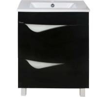 Тумба с раковиной черный глянец/белый глянец 60,9 см Bellezza Эйфория 4639109660042 + 4640013393575