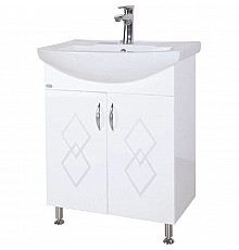 Тумба с раковиной белый глянец 55 см Bellezza Элеганс 4638608240014 + 4620008195551