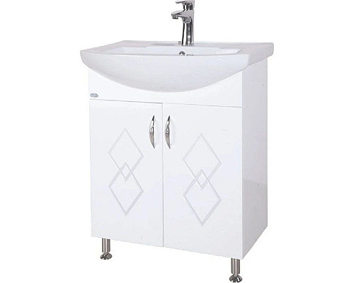 Приобрести Тумба с раковиной белый глянец 60 см Bellezza Элеганс 4638609240013 + 4620008196114 в магазине сантехники Santeh-Crystal.ru